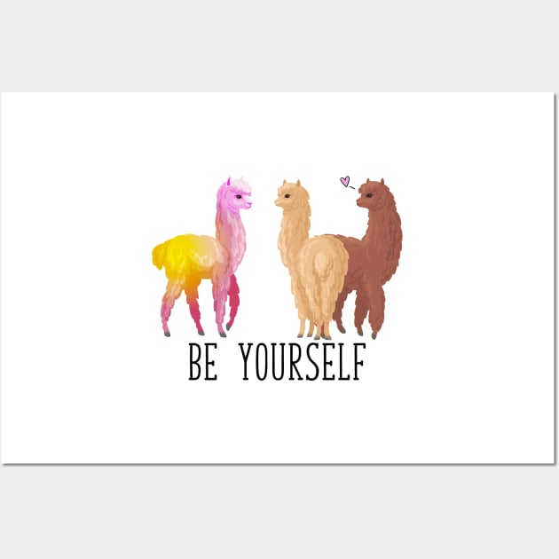 Be Yourself Cute Alpaca Wall Art by CeeGunn